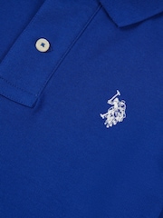 U.S. Polo Assn. Blue Dark Boys Double Horsemen 100% Cotton Polo Shirt - Image 7 of 8