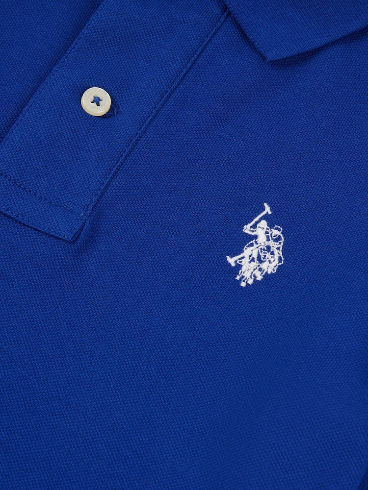 U.S. Polo Assn. Blue Dark Boys Double Horsemen 100% Cotton Polo Shirt - Image 7 of 8