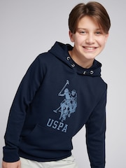 U.S. Polo Assn. Blue Boys Double Horsemen Statement Hoodie - Image 2 of 7
