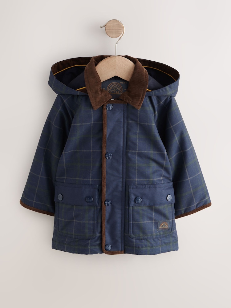 Navy Hooded Cord Collar Coat (3mths-7yrs) - Image 1 of 5