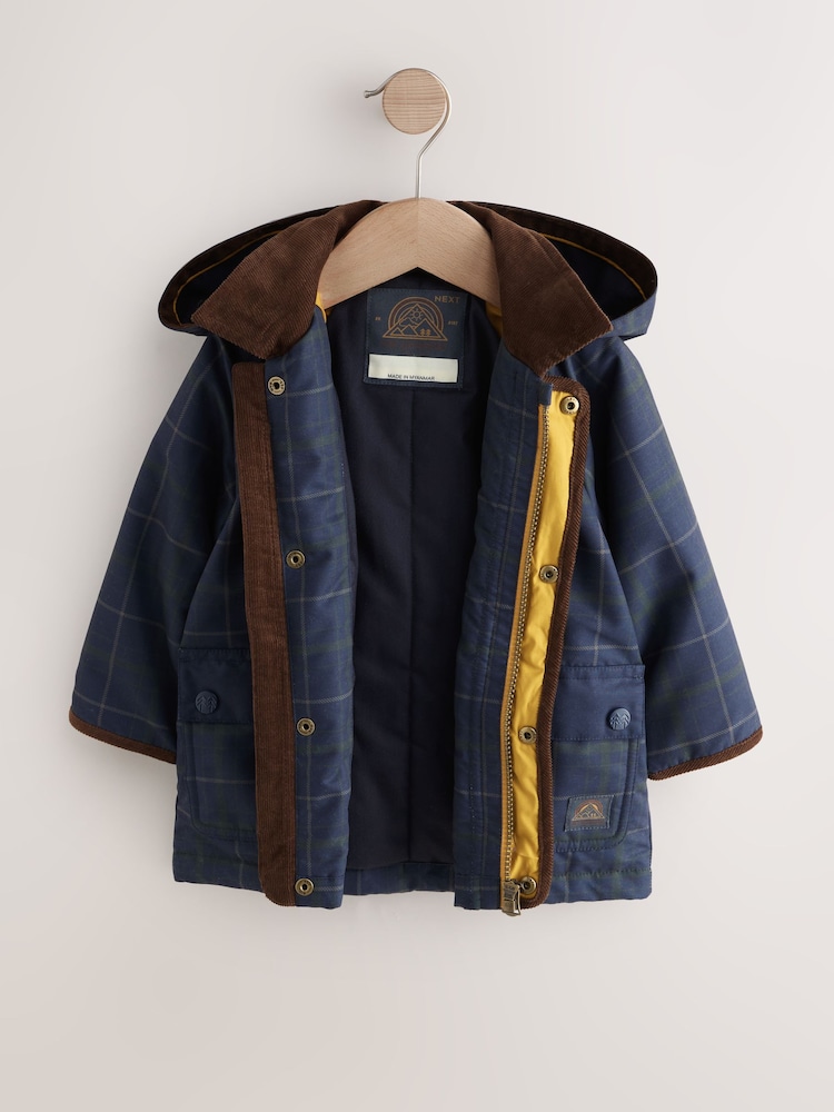 Navy Hooded Cord Collar Coat (3mths-7yrs) - Image 2 of 5