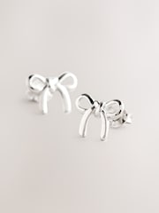 Sterling Silver Bow Stud Earrings - Image 2 of 3