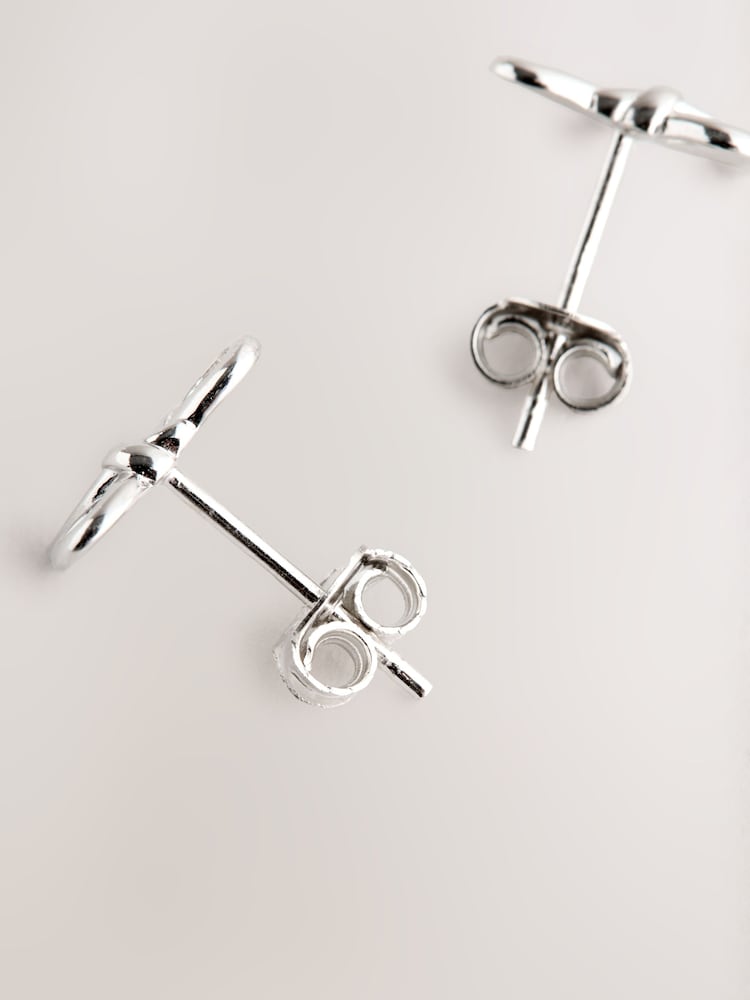 Sterling Silver Bow Stud Earrings - Image 3 of 3