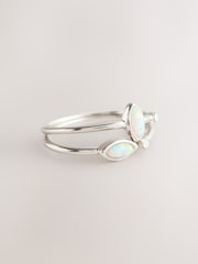 Sterling Silver Opal Effect Rings 2 Pack - Image 5 of 5