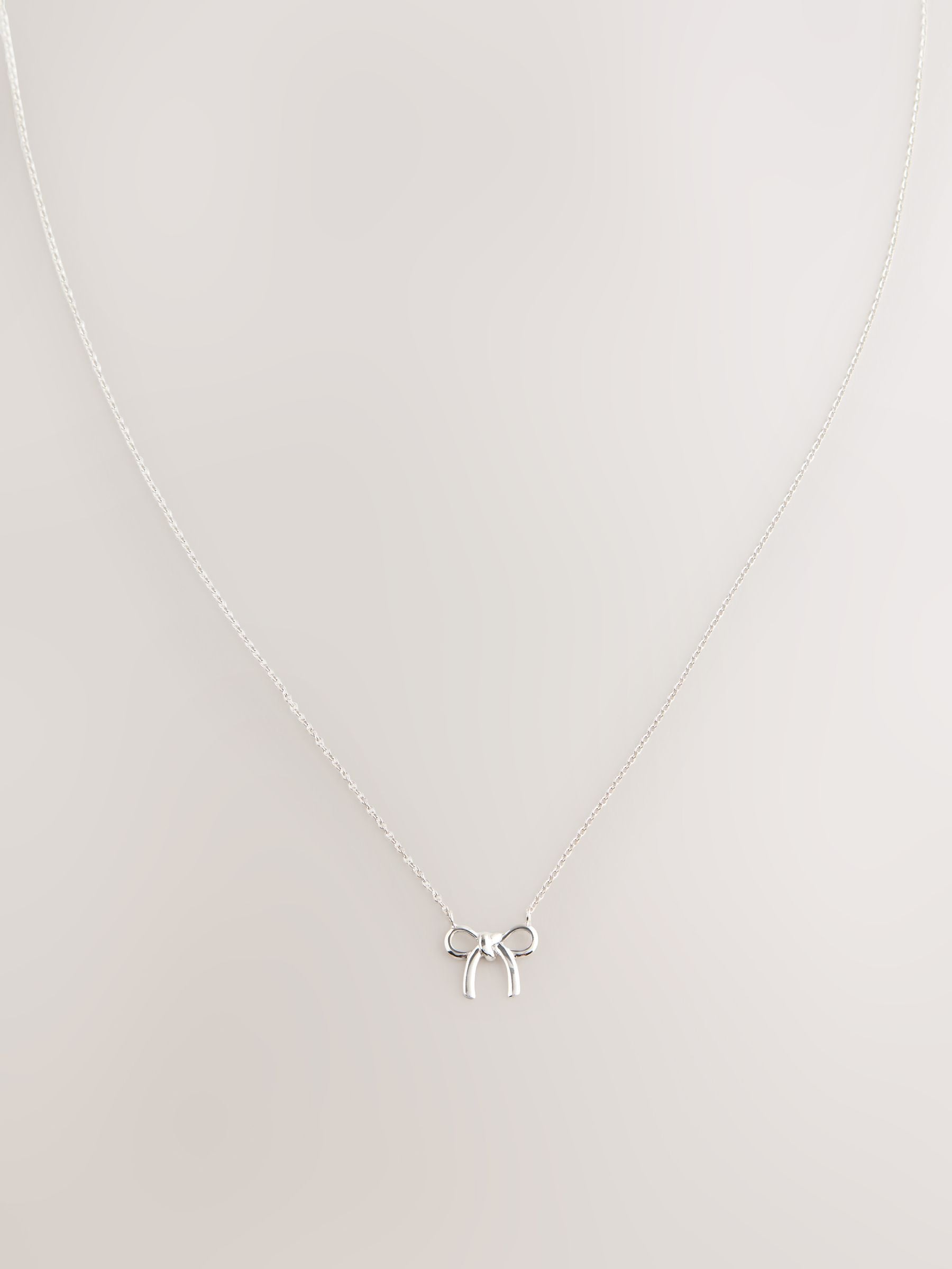 Sterling Silver Bow Necklace
