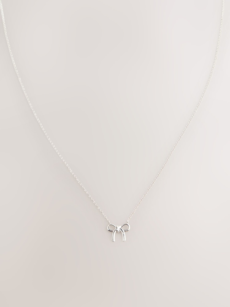 Sterling Silver Bow Necklace - Image 1 of 3