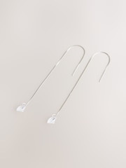 Sterling Silver Cubic Zirconia Pull Through Earrings - Image 1 of 3