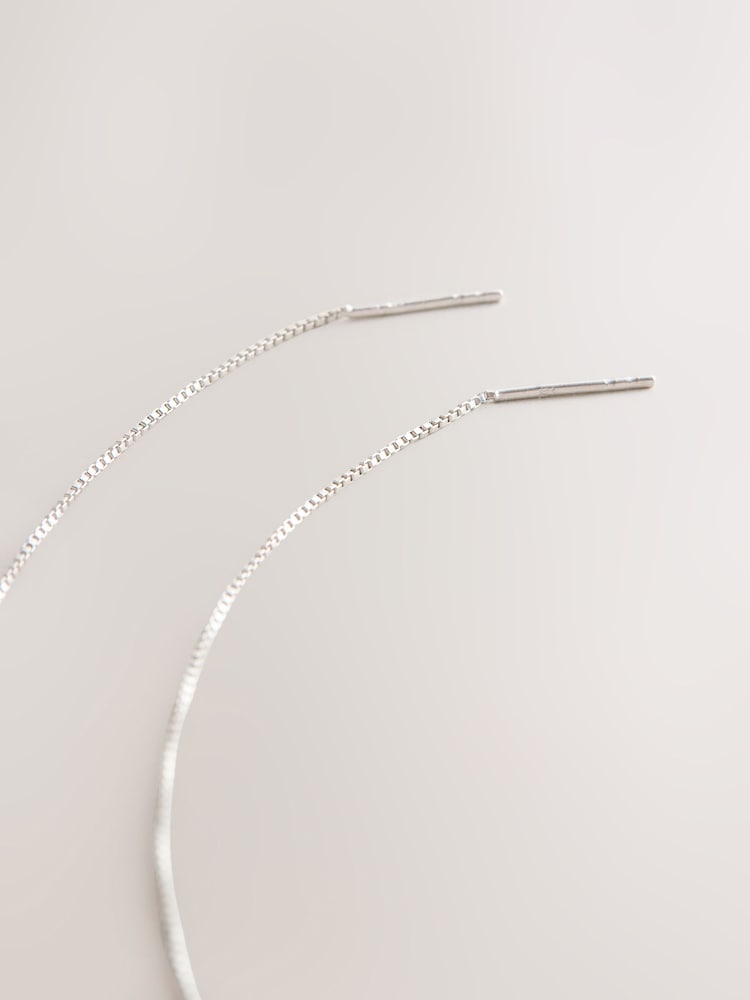 Sterling Silver Cubic Zirconia Pull Through Earrings - Image 3 of 3