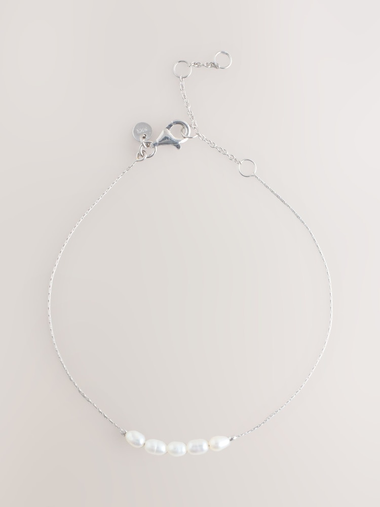 Sterling Silver Pearl Bracelet - Image 1 of 3