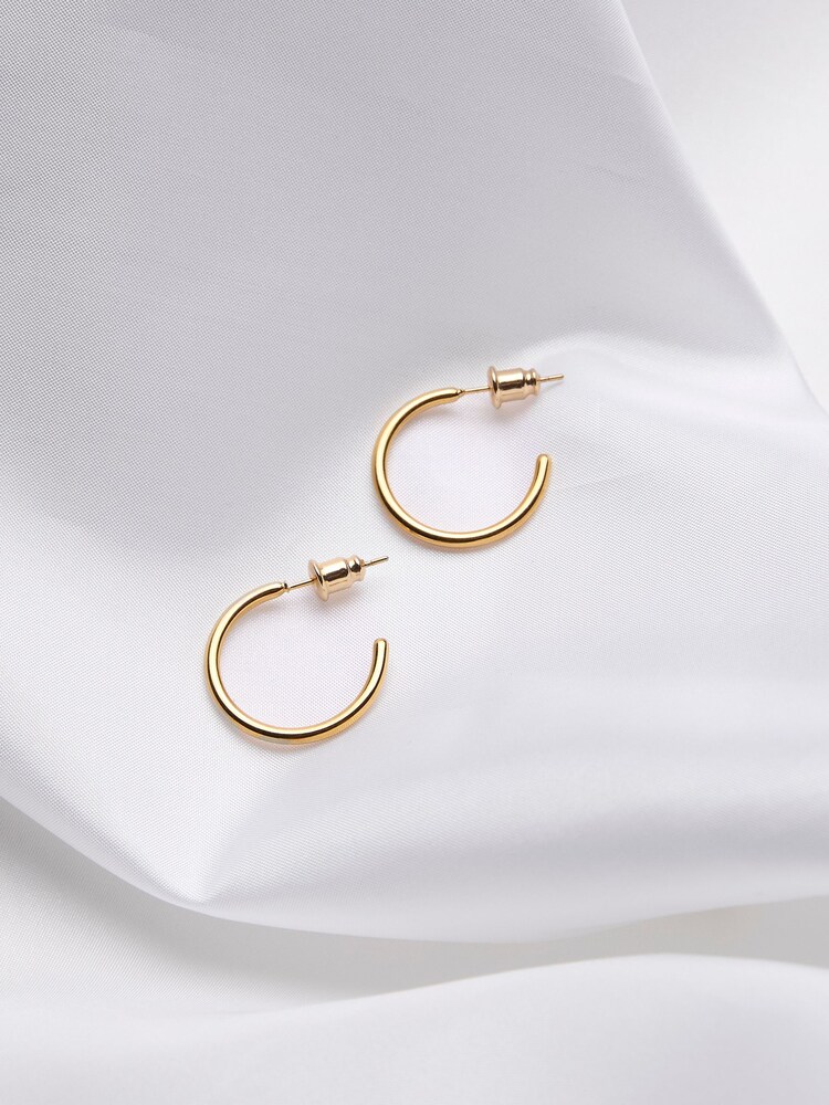 FatFace Gold Tone Waterproof Hoop Earrings - Image 2 of 2 FatFace Gold Tone Waterproof Hoop Earrings - Image 2 of 2