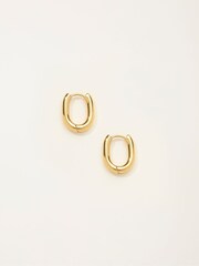 FatFace Gold Plated Waterproof Oval Hoop Earrings - Image 1 of 2