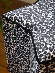Rockett St George Monochrome Leopard Velvet Star Stool - Image 4 of 5