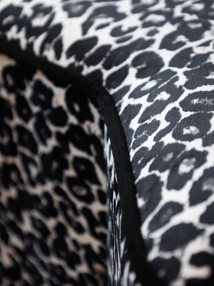 Rockett St George Monochrome Leopard Velvet Star Stool - Image 5 of 5