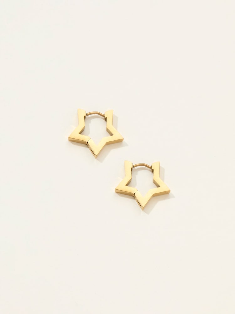 FatFace Gold Tone Waterproof Star Hoop Earrings - Image 1 of 2 FatFace Gold Tone Waterproof Star Hoop Earrings - Image 1 of 2