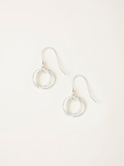FatFace Silver Sterling Silver Double Hoop Drop Earring - Image 1 of 2
