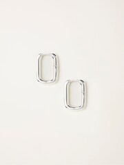 FatFace Silver Sterling Silver Oval Hoop Earrings - Image 1 of 2