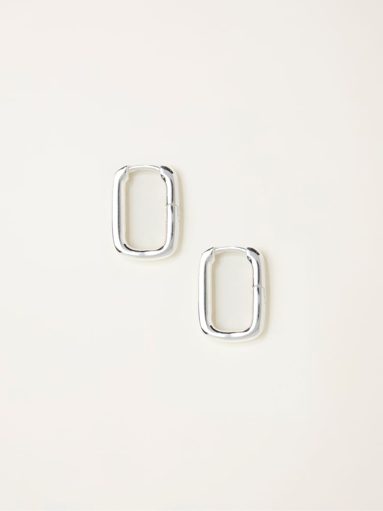 FatFace Silver Sterling Silver Oval Hoop Earrings - Image 1 of 2 FatFace Silver Sterling Silver Oval Hoop Earrings - Image 1 of 2