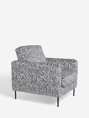 Rockett St George Monochrome Leopard Velvet The Edie Accent Chair - Image 2 of 8
