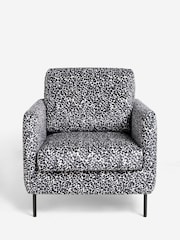 Rockett St George Monochrome Leopard Velvet The Edie Accent Chair - Image 3 of 8