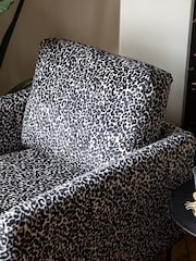 Rockett St George Monochrome Leopard Velvet The Edie Accent Chair - Image 6 of 8