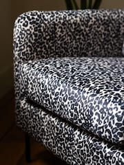 Rockett St George Monochrome Leopard Velvet The Edie Accent Chair - Image 9 of 9