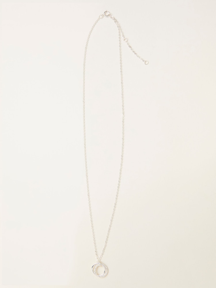 FatFace Silver Sterling Silver Double Disc Necklace - Image 1 of 2