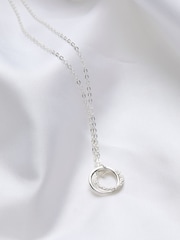 FatFace Silver Sterling Silver Double Disc Necklace - Image 2 of 2