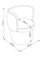 Rockett St George Graphite Grey Luxe Needlecord Velvet Coctail Hour Accent Chair with Tassel - Image 3 of 9