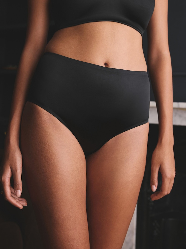 Black High Shine Light Tummy Control Knickers - Image 1 of 6 Black High Shine Light Tummy Control Knickers - Image 1 of 6