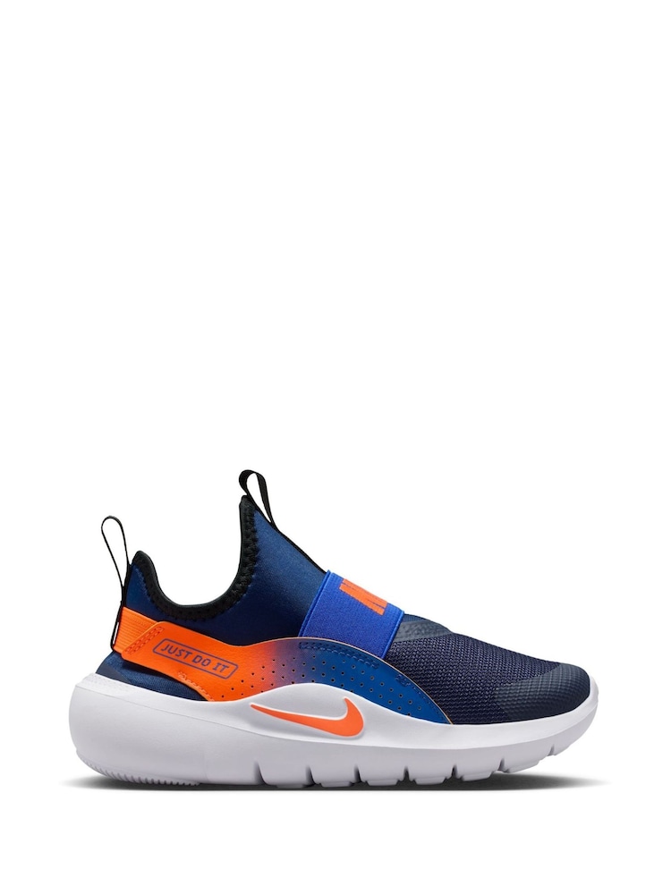 Nike Navy Total Orange Junior Flex Runner 4 Trainers - Image 1 of 10