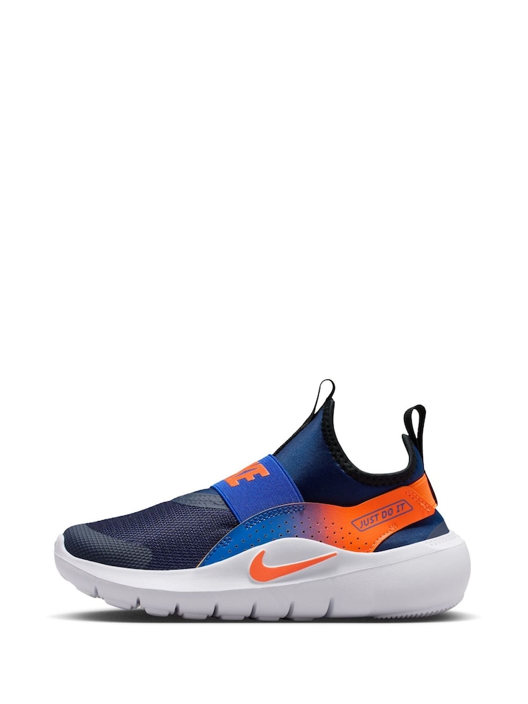 Nike Navy Total Orange Junior Flex Runner 4 Trainers - Image 2 of 10