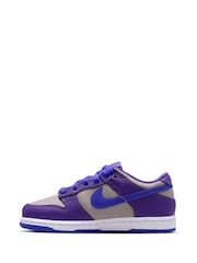 Nike Grey Purple Blue Junior Dunk Low Trainers - Image 2 of 8