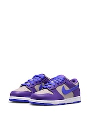 Nike Grey Purple Blue Junior Dunk Low Trainers - Image 3 of 8