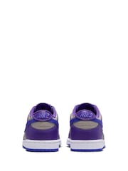 Nike Grey Purple Blue Junior Dunk Low Trainers - Image 4 of 8