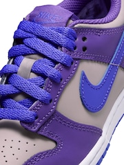 Nike Grey Purple Blue Junior Dunk Low Trainers - Image 7 of 8