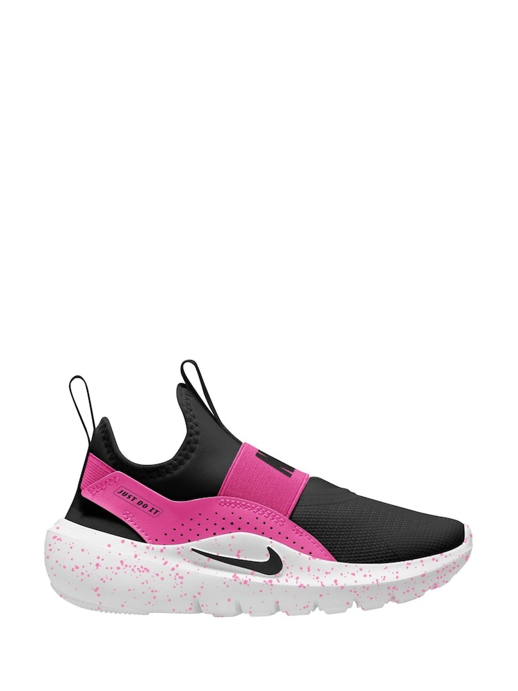 Nike Black/Fuschia Pink Junior Flex Runner 4 Trainers - Image 1 of 12