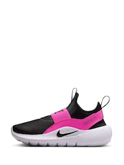 Nike Black/Fuschia Pink Junior Flex Runner 4 Trainers - Image 2 of 12