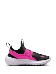 Nike Black/Fuschia Pink Junior Flex Runner 4 Trainers - Image 3 of 12