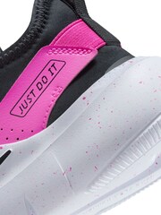 Nike Black/Fuschia Pink Youth Flex Runner 4 Trainers - Image 11 of 11