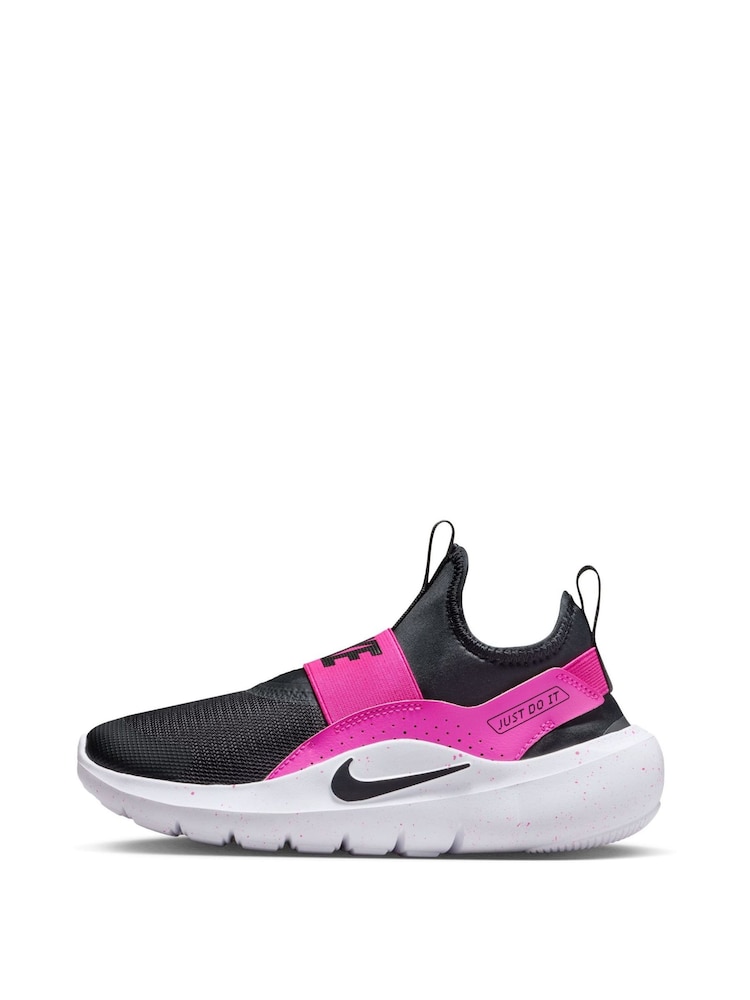 Nike Black/Fuschia Pink Youth Flex Runner 4 Trainers - Image 2 of 11