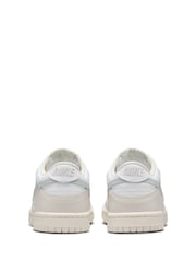 Nike Natural White/Silver Youth Dunk Low Trainers - Image 4 of 9