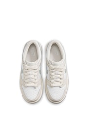Nike Natural White/Silver Youth Dunk Low Trainers - Image 5 of 9
