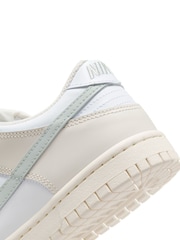 Nike Natural White/Silver Youth Dunk Low Trainers - Image 9 of 9