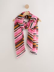Pink Bright Plisse Stripe Lightweight Scarf - Image 6 of 8