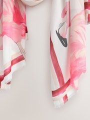 Pink Placement Flamingo Lightweight Scarf - Image 3 of 3