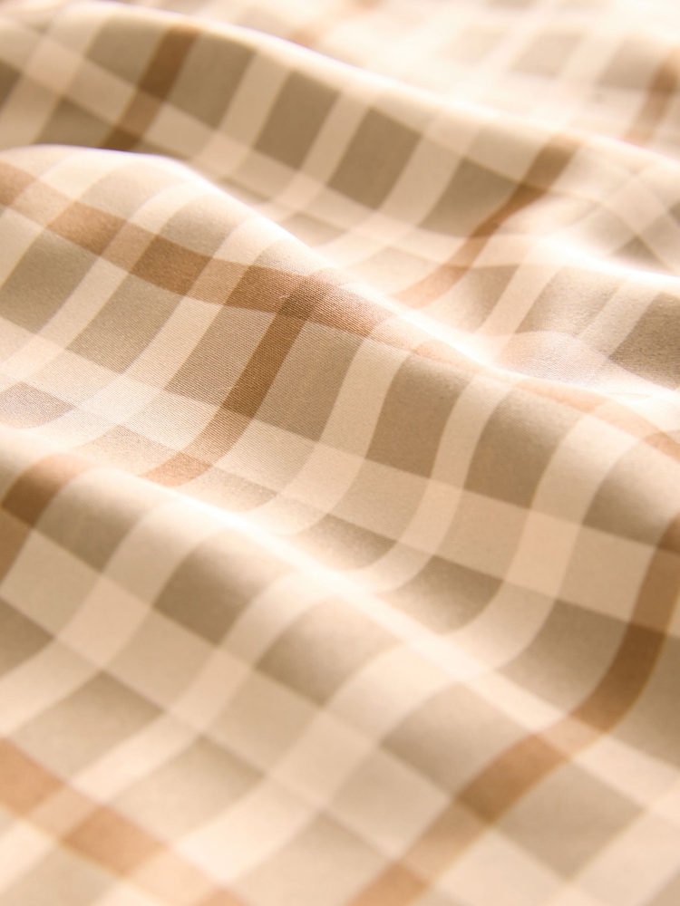 Brown Check Satin Square Scarf - Image 3 of 3