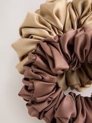 Brown/Olive Oversized Scrunchies 2 Pack - Image 3 of 3