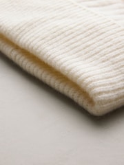 Cream 100% Cashmere Knitted Pom Hat - Image 3 of 3