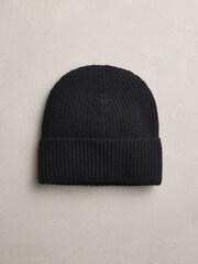 Black Wool Cashmere Beanie Hat - Image 1 of 3