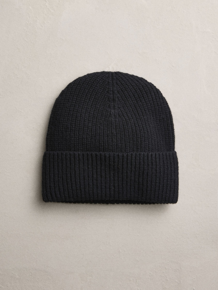 Black Wool Cashmere Beanie Hat - Image 1 of 3